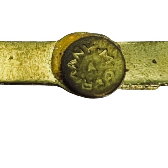 German Silver Tone Porcelain Brooch With Clear Rhinestones & Faux Pearls (5768) - Picture 6 of 6